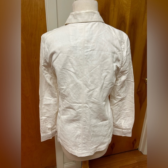 Banana republic white linen/cotton utility style jacket size small - Picture 2 of 4
